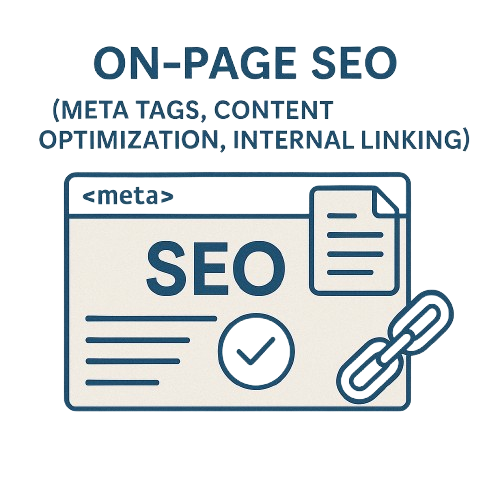 On-Page SEO (Meta Tags, Content Optimization, Internal Linking) services offered by a leading SEO agency in Noida to boost rankings and user experience